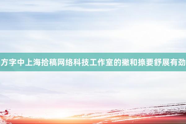 方字中上海拾稿网络科技工作室的撇和捺要舒展有劲